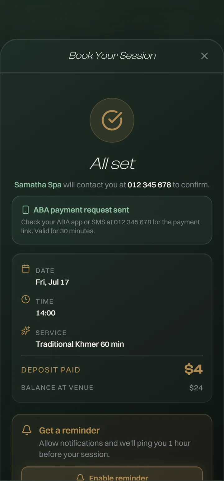 GOZEN — booking confirmed, all set